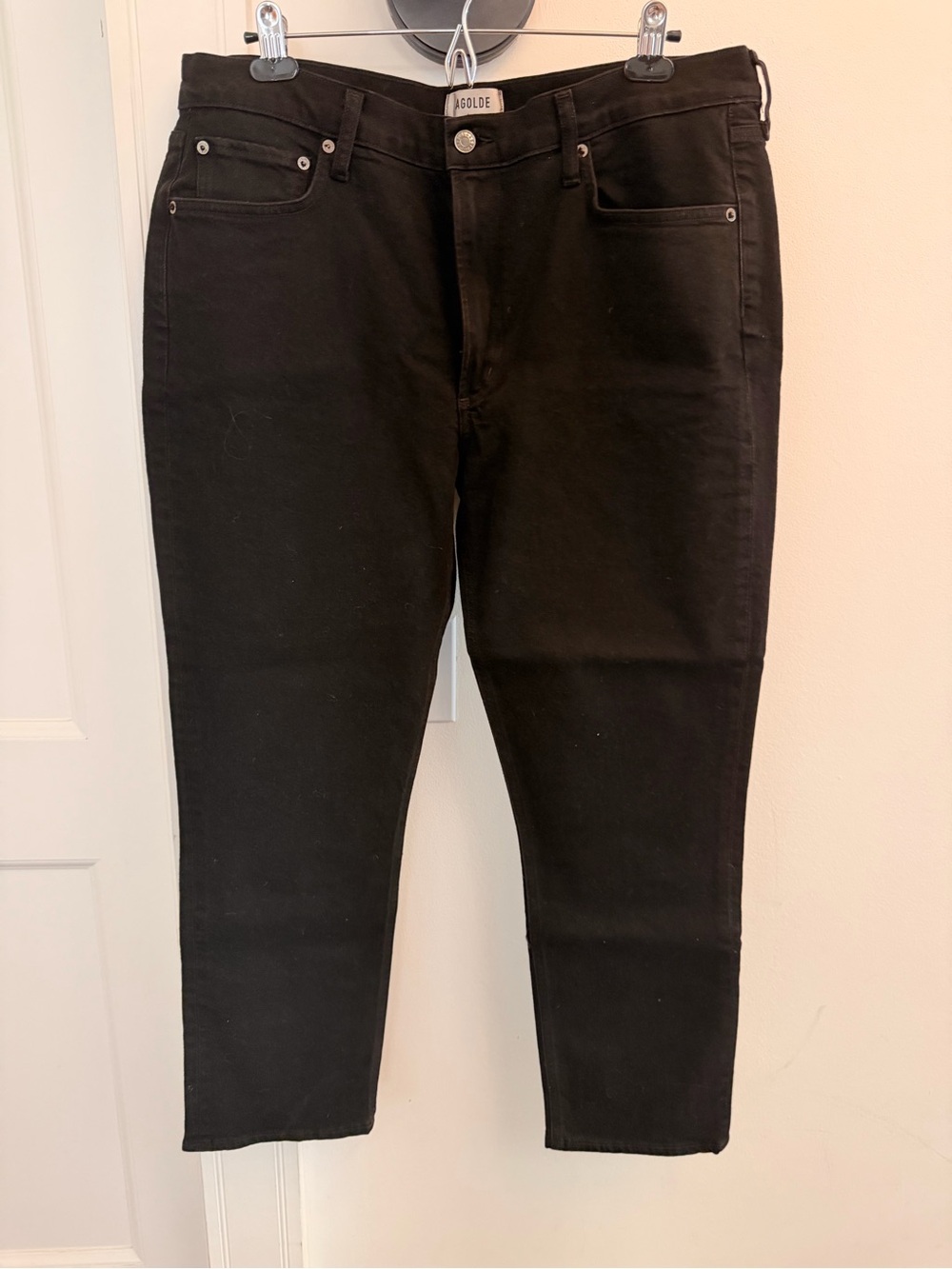 Agolde Women’s Slim Straight Black Jeans